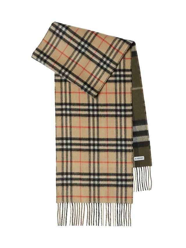 Womens Check Cashmere Scarf Product Image