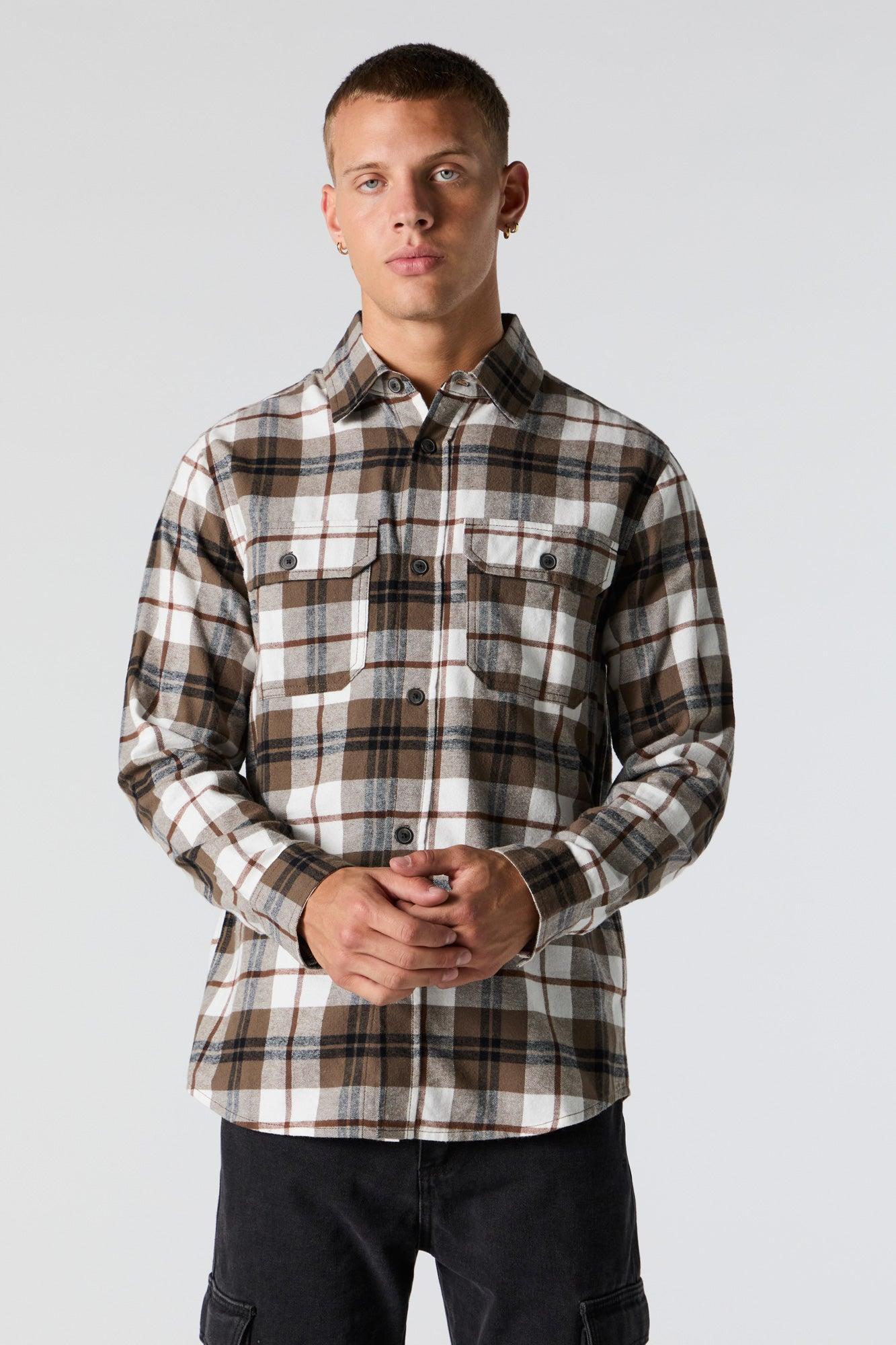 Plaid Button-Up Top Male Product Image