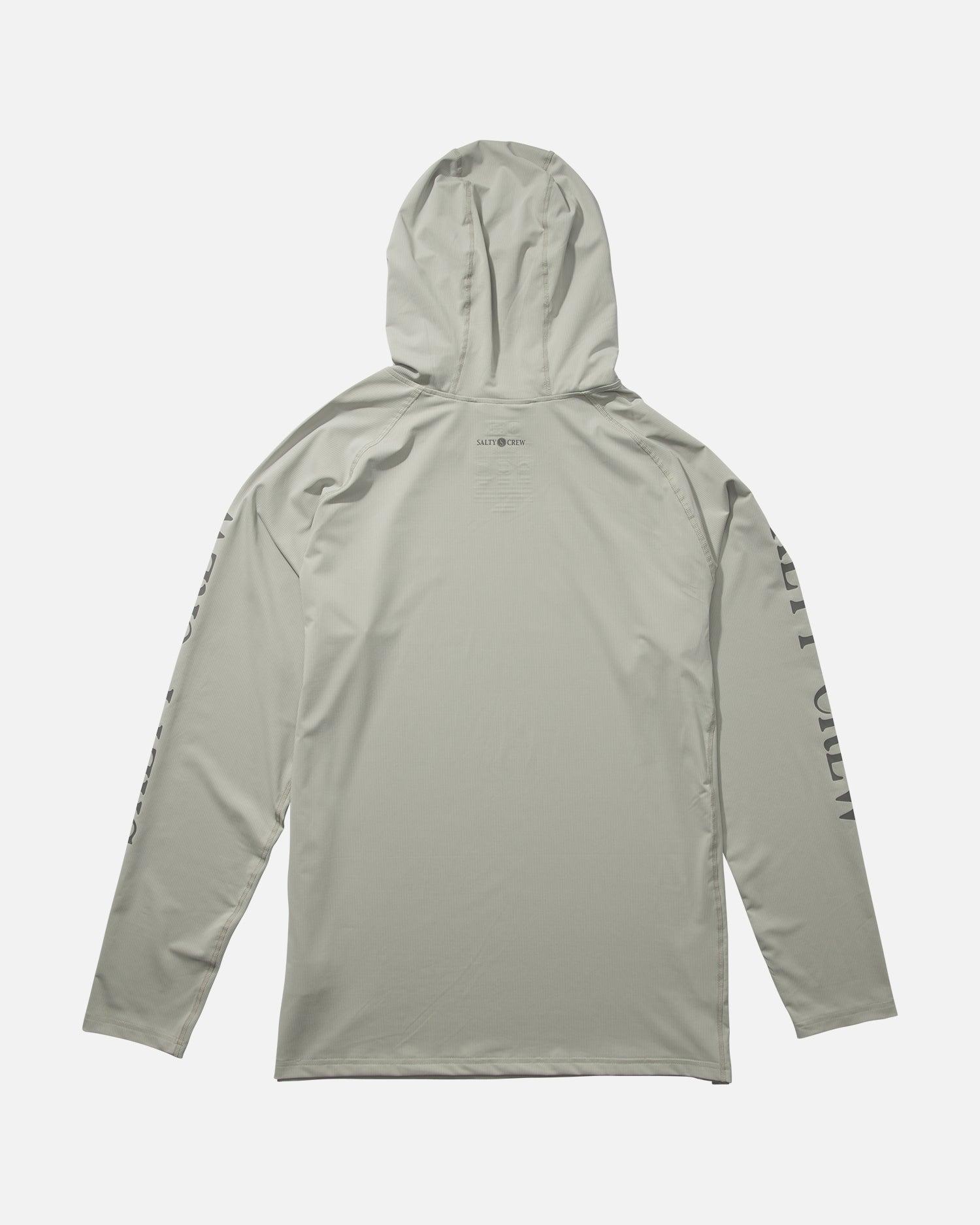 Alpha Flag Perforated Hoodie Sunshirt With Mask - Gray Male Product Image