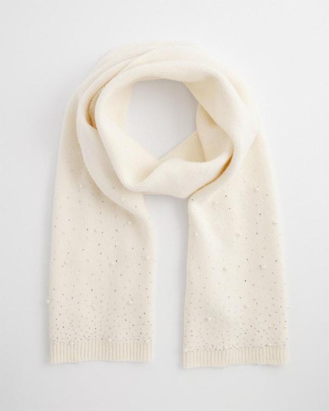 Faux Pearl Cashmere Blend Scarf Product Image