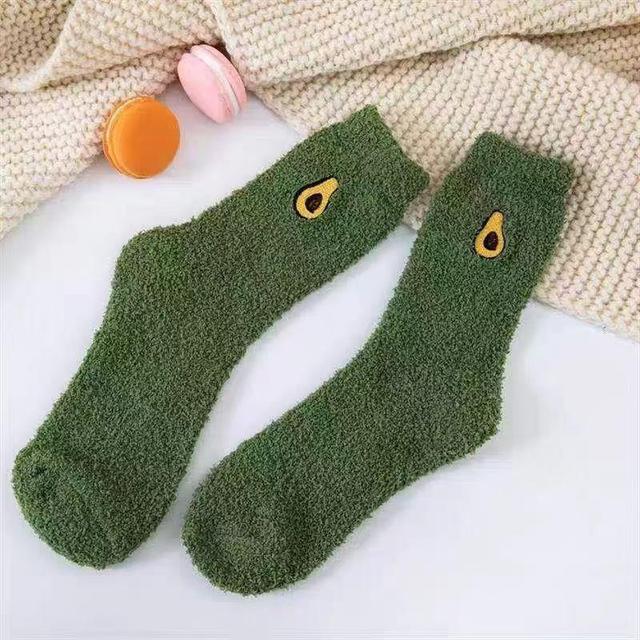 Fruit Embroidered Fleece Socks Product Image