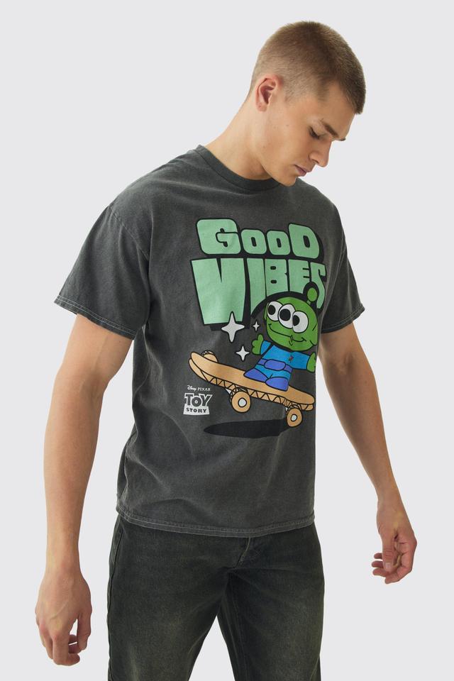 Oversized Disney Toy Story Alien License Print T-Shirt | boohooMAN USA Product Image