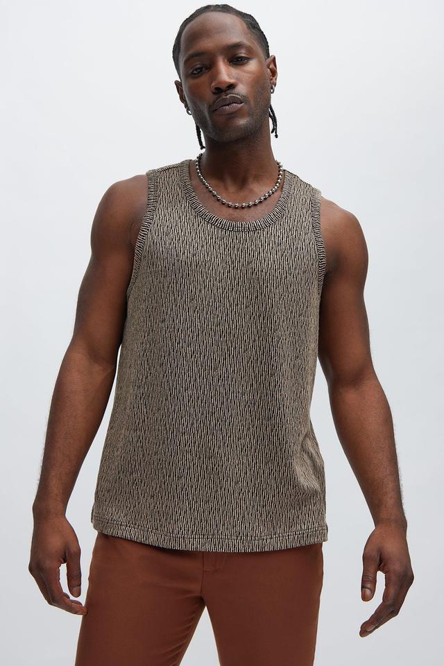 Leon Textured Tank - Taupe/combo Product Image