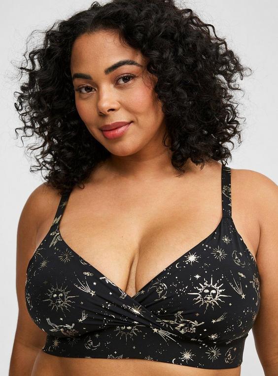 Lightly Lined Microfiber Surplice Bralette Product Image