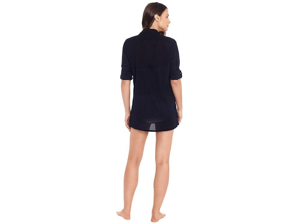 Lauren Ralph Lauren Crushed Cotton Camp Shirt Women's Swimwear Product Image