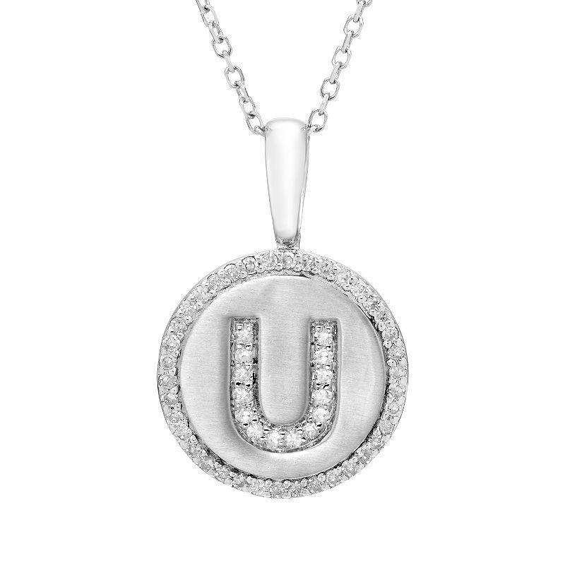 Its Personal Sterling Silver & Diamond Accent Initial Pendant Necklace, Womens Product Image