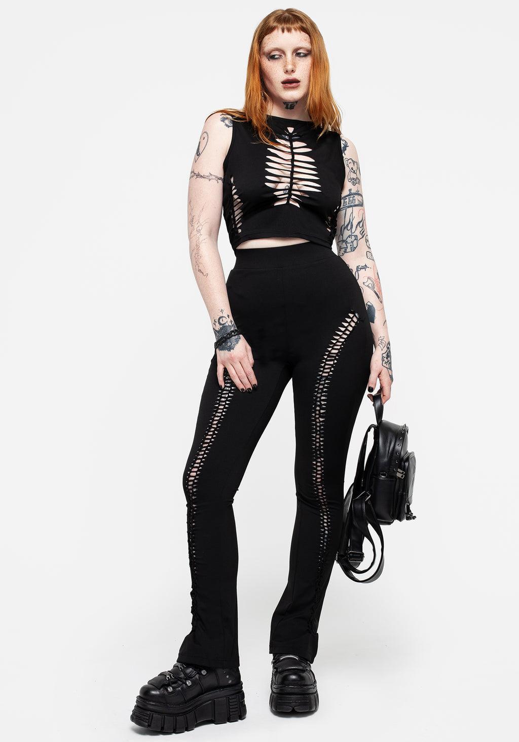 Cage Cut Out Flared Trousers Product Image