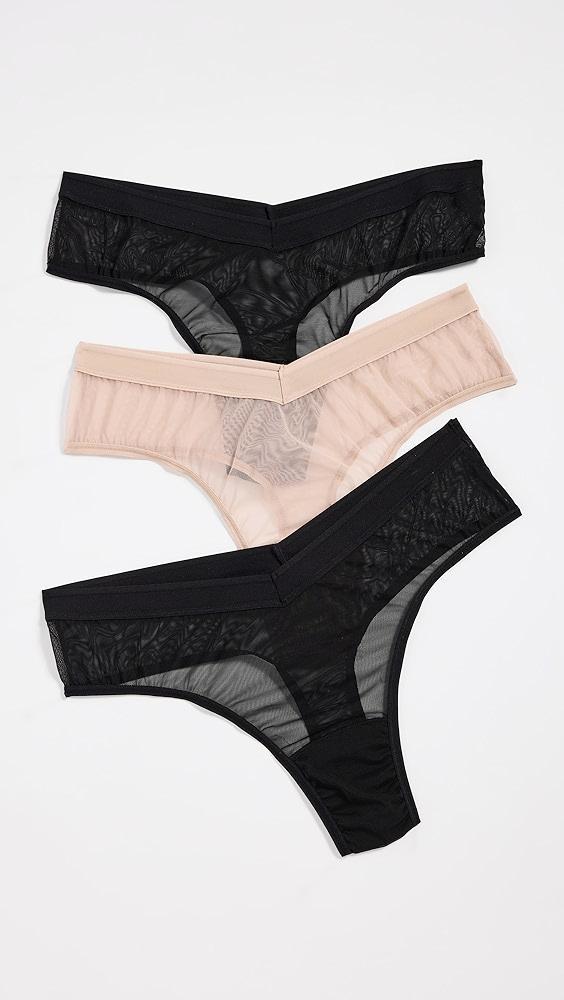 Hanky Panky Mesh High Cut Thong 3 Pack | Shopbop Product Image