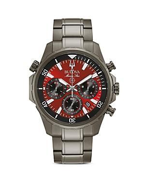 Bulova Marine Star Mens Gray Stainless Steel Bracelet Watch 98b350, One Size Product Image