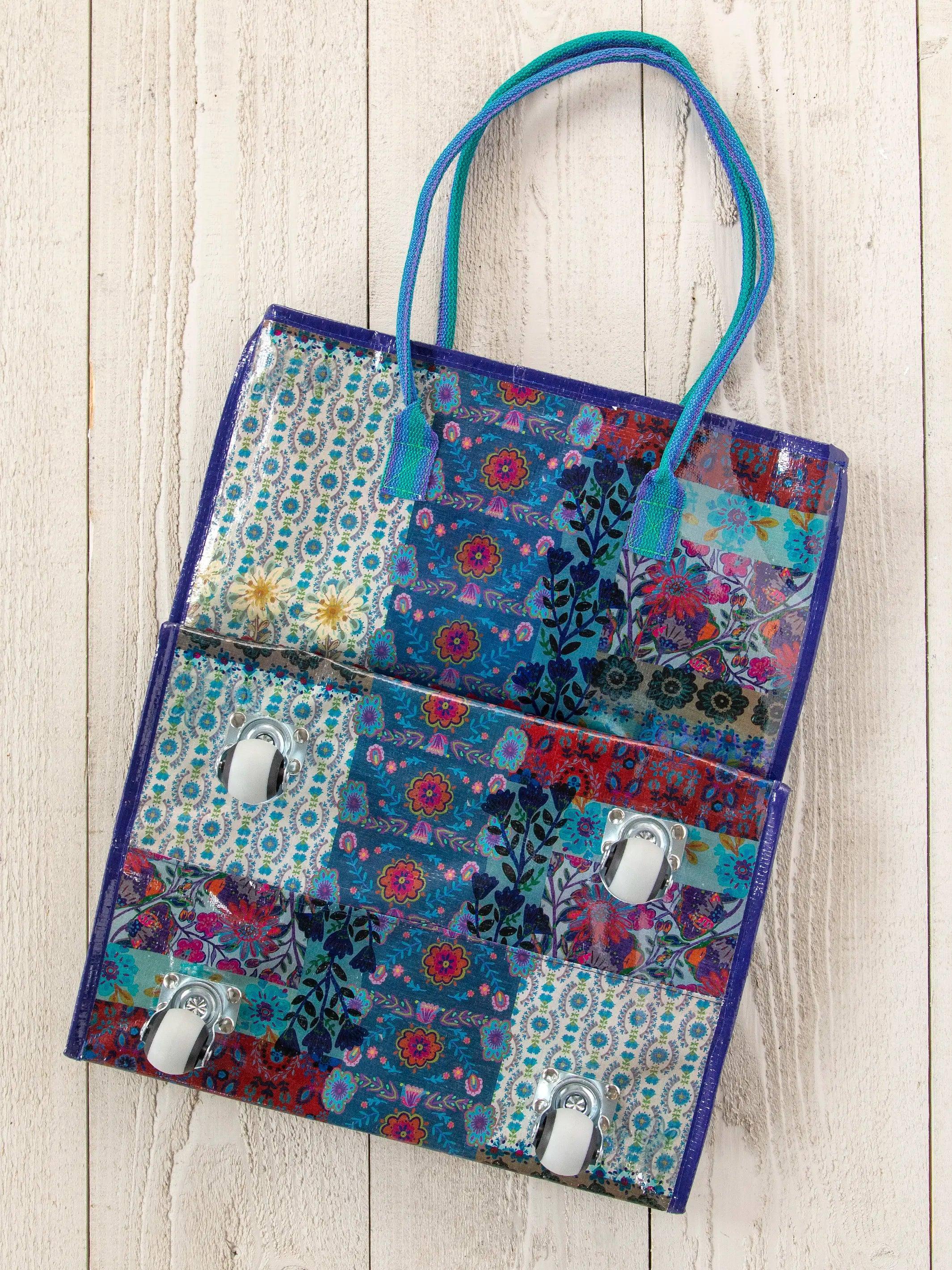 Rolling Tote Bag - Mandala Borders Patchwork Product Image