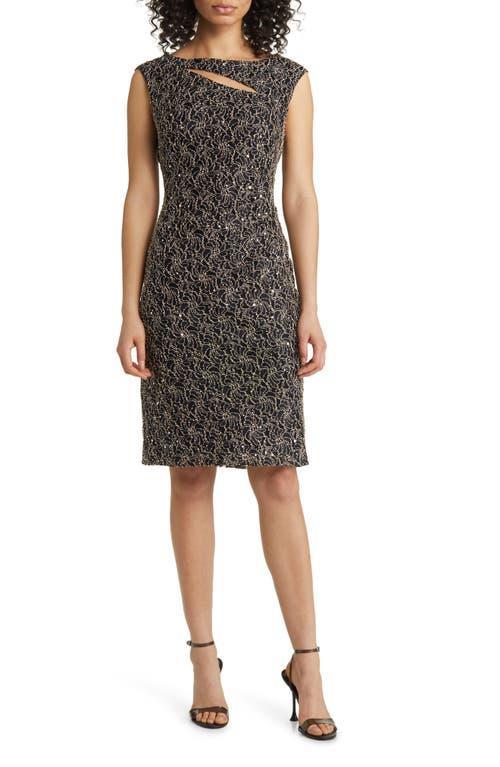 Connected Apparel Cutout Stretch Lace Sheath Dress Product Image