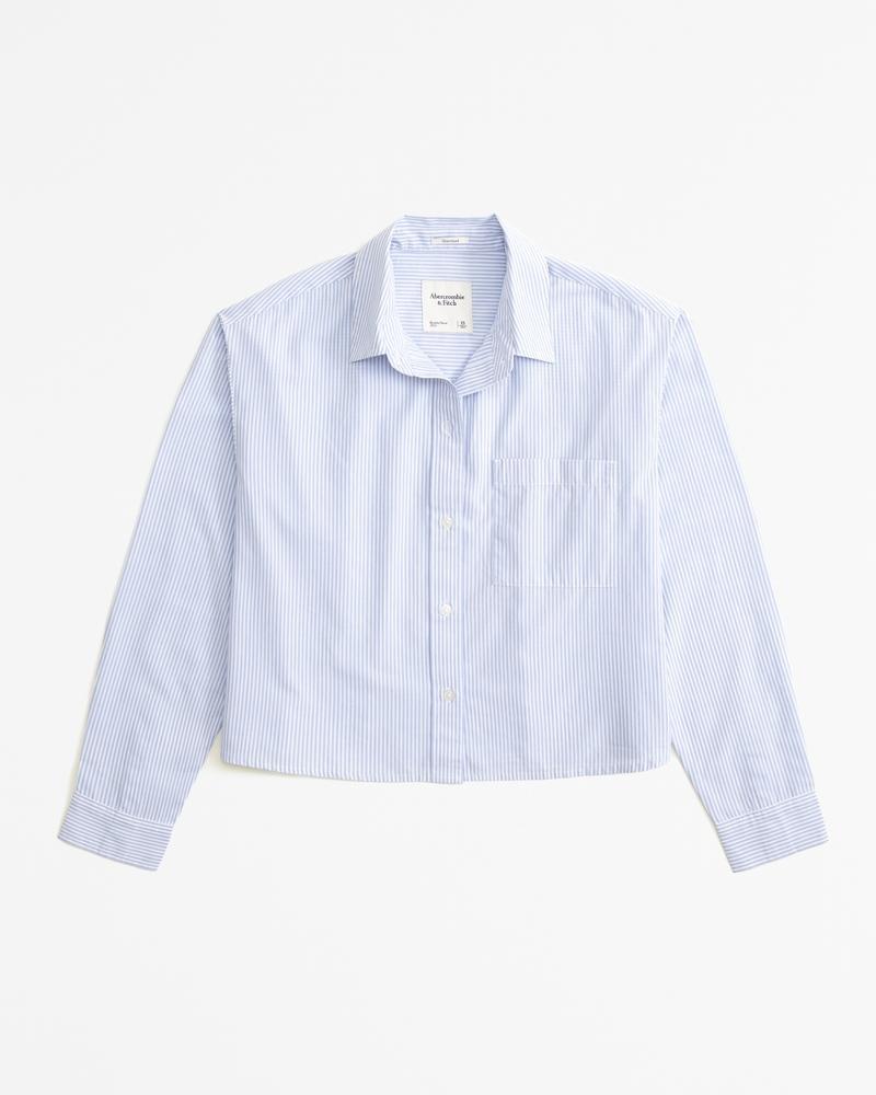 Oversized Cropped Poplin Shirt Product Image