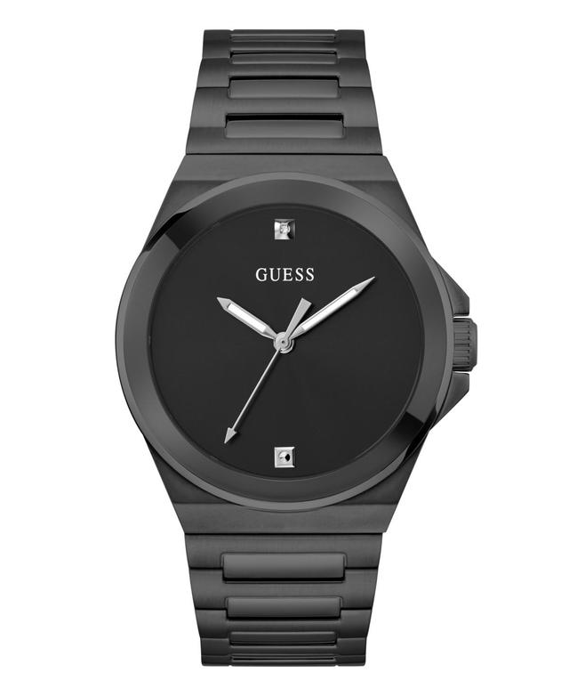 Guess Mens Analog Black Stainless Steel Watch 44mm - Black Product Image