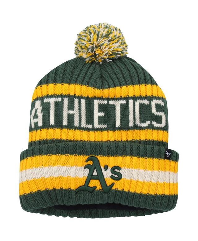 Mens 47 Brand Green Oakland Athletics Bering Cuffed Knit Hat with Pom Product Image