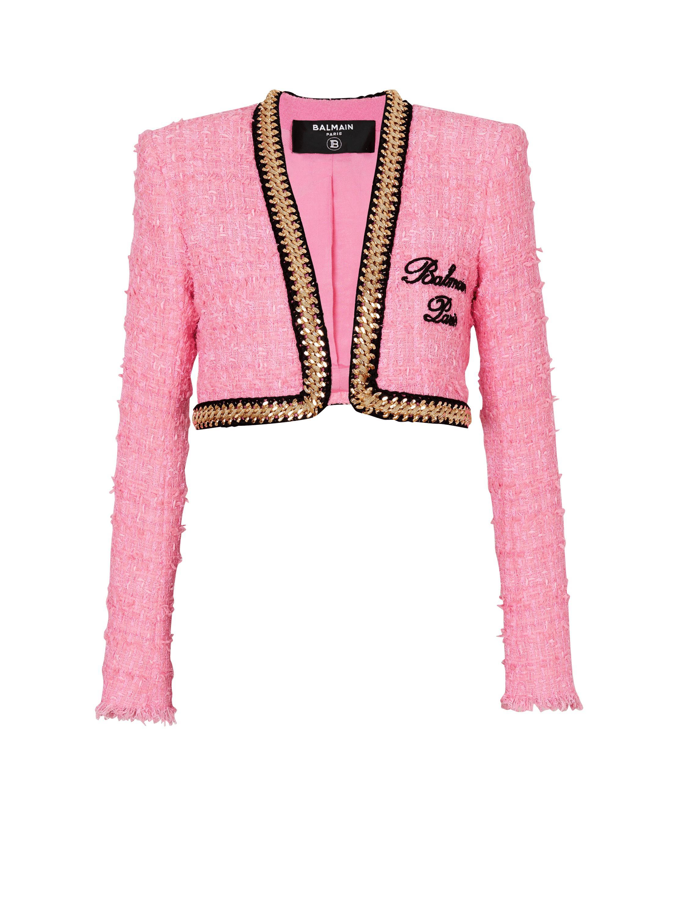 Balmain Signature tweed and chain jacket Product Image