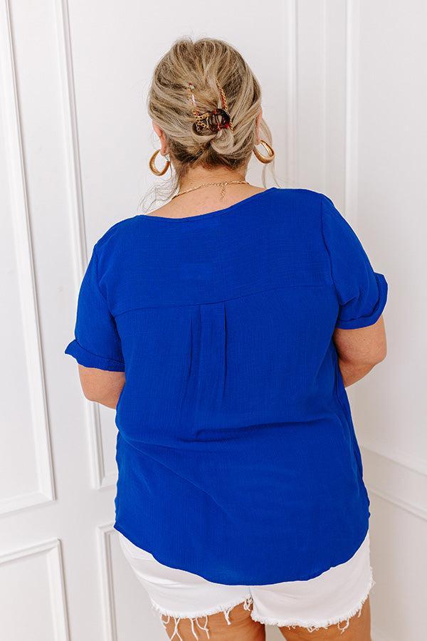 Coastal Breeze Shift Top in Royal Blue Curves Product Image