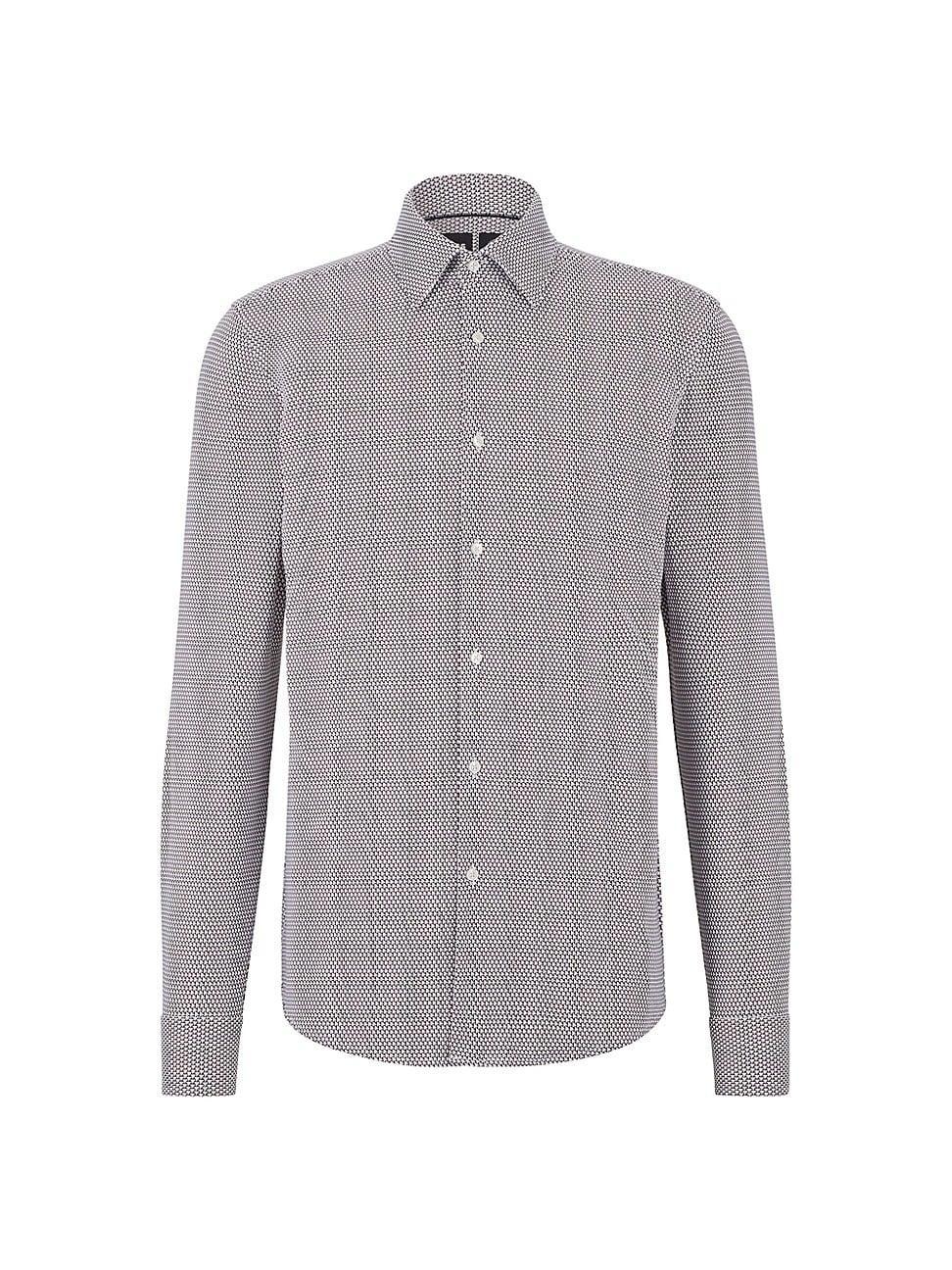 Mens Slim-fit shirt in printed performance-stretch jersey Product Image