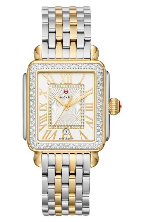 Womens Deco Madison Two-Tone Stainless Steel & Diamond Bracelet Watch Product Image