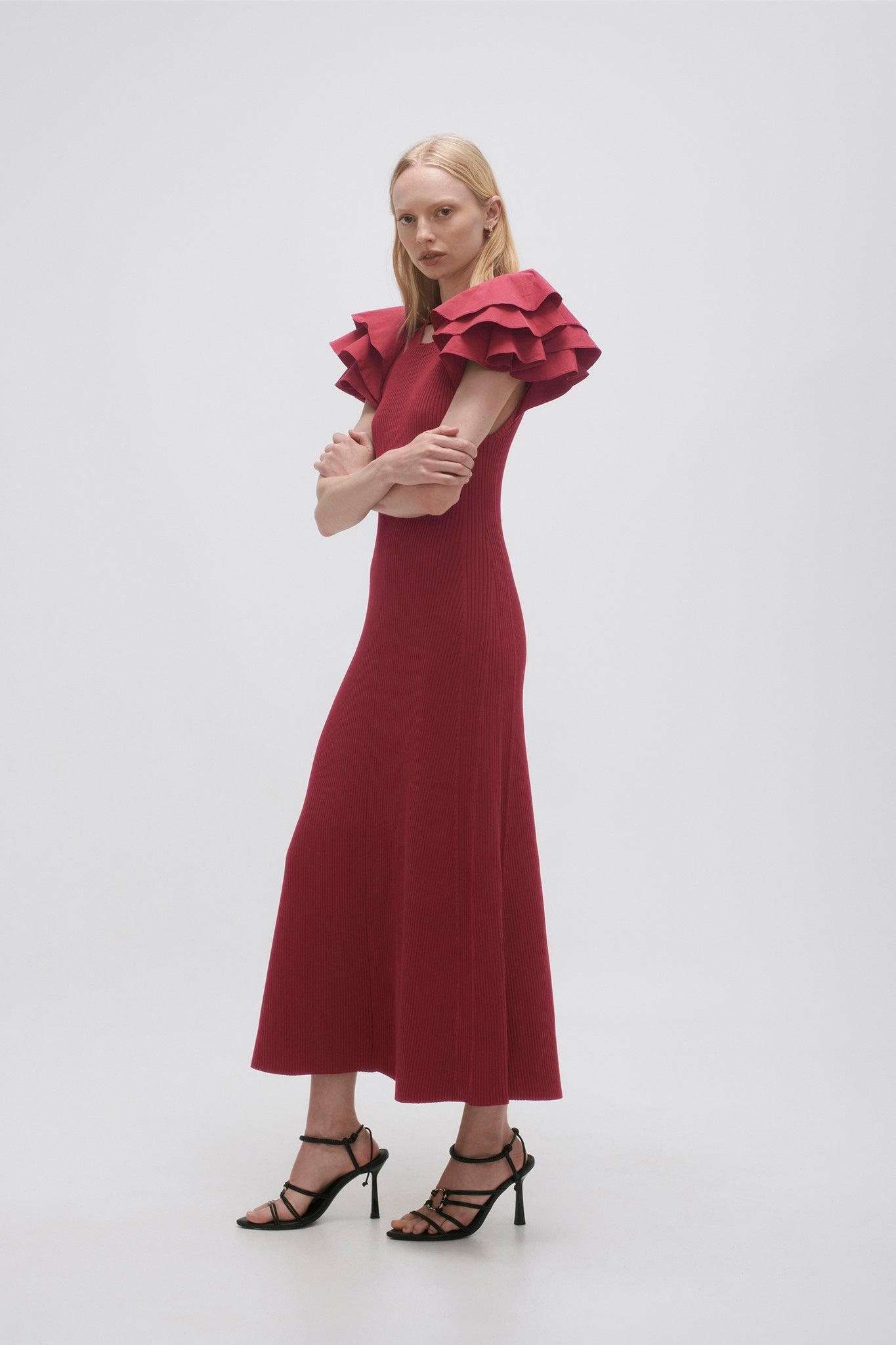 Questa Puff Midi Dress Product Image