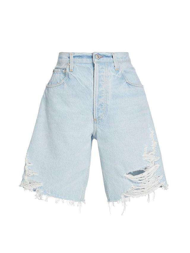 Womens Ayla Distressed Denim Shorts Product Image