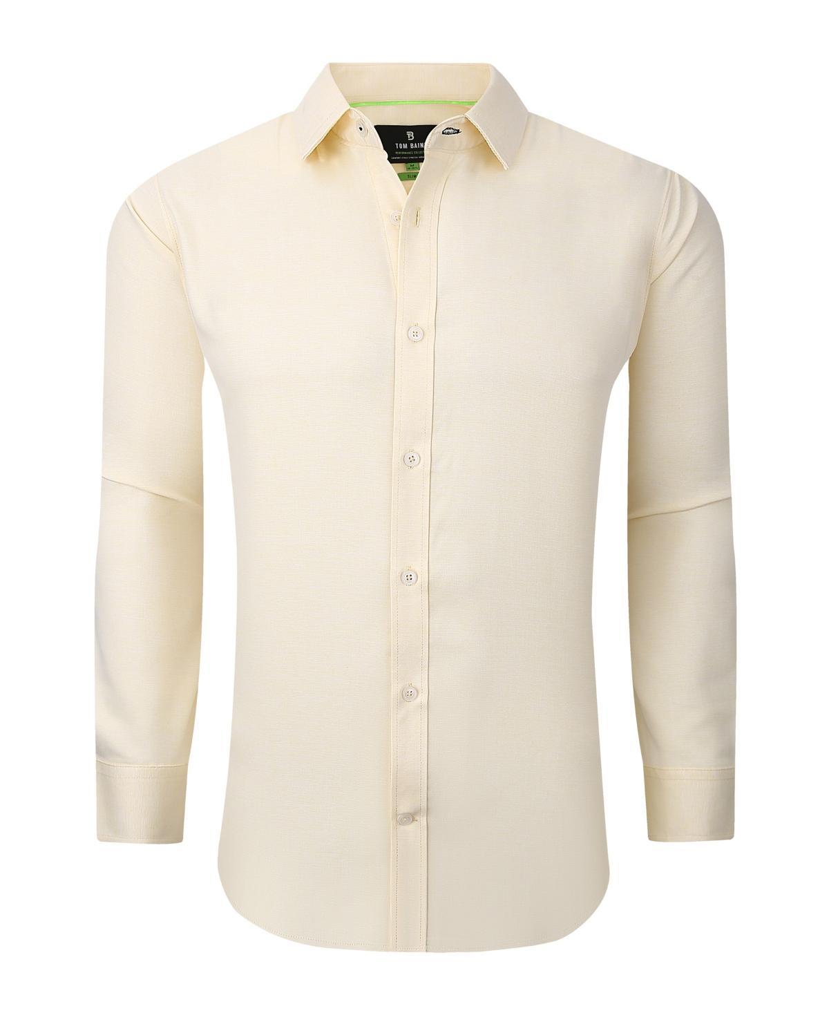 Tom Baine Mens Performance Solid Long Sleeve Button Down Dress Shirt Product Image