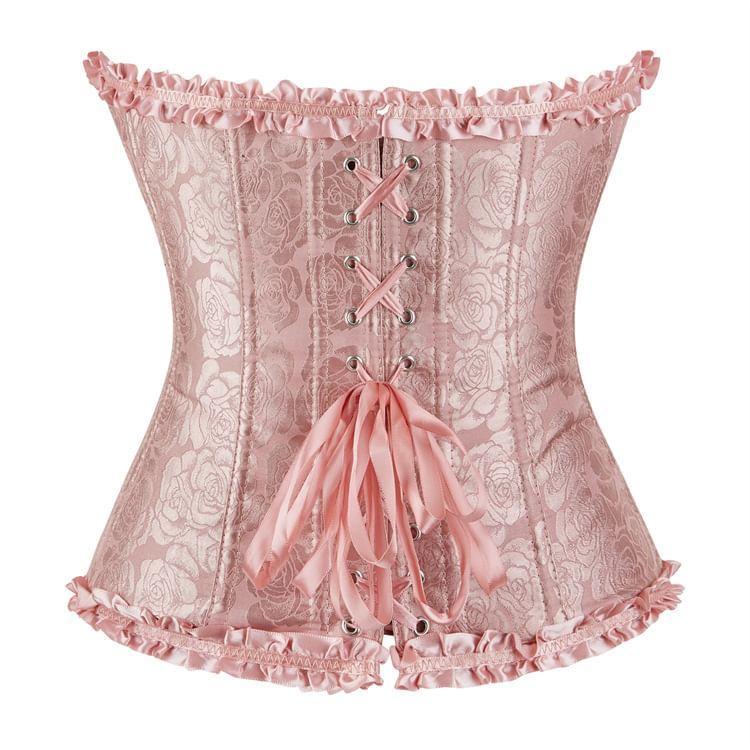 Strapless Frill Trim Corset Top Product Image