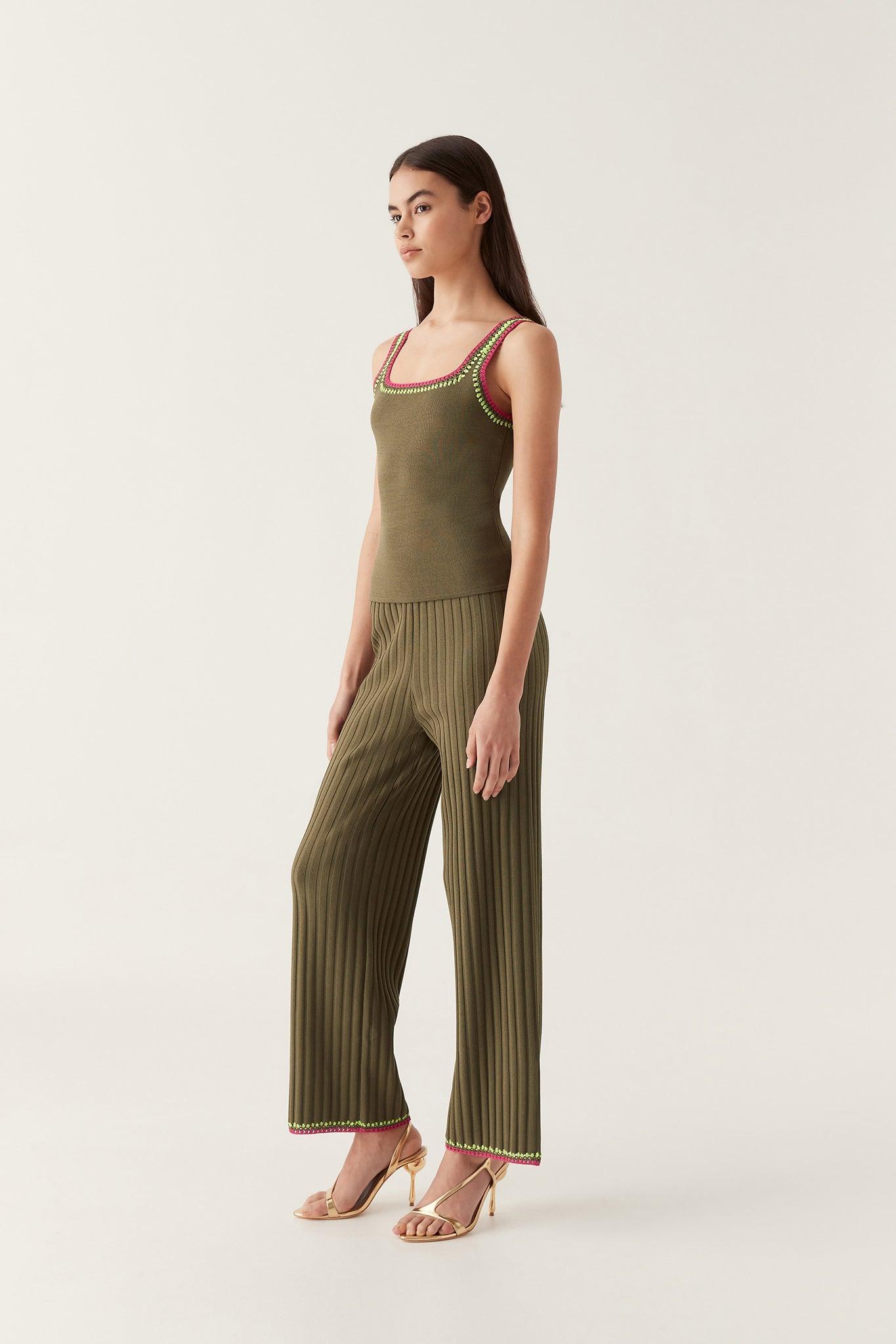 Tazia Crochet Edge Knit Pants Product Image