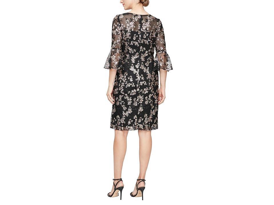 Alex Evenings Floral Embroidered Sequin Sheath Dress Product Image