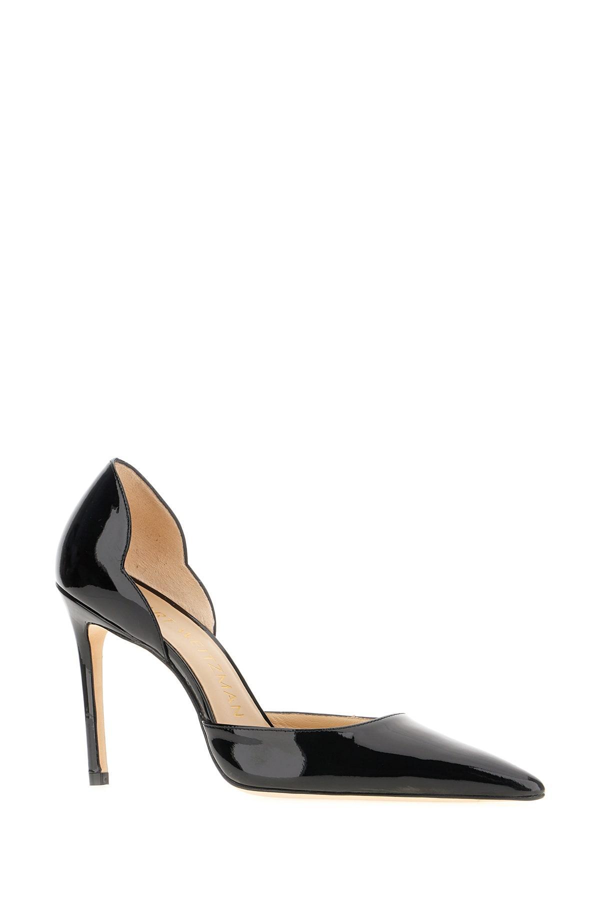 STUART WEITZMAN Scallop Pointed Toe Pumps In Black Product Image