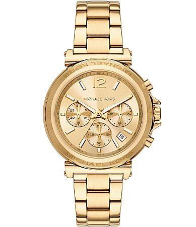 Michael Kors Womens Maren Chronograph Gold-Tone Stainless Steel Watch 40mm - Gold-tone Product Image