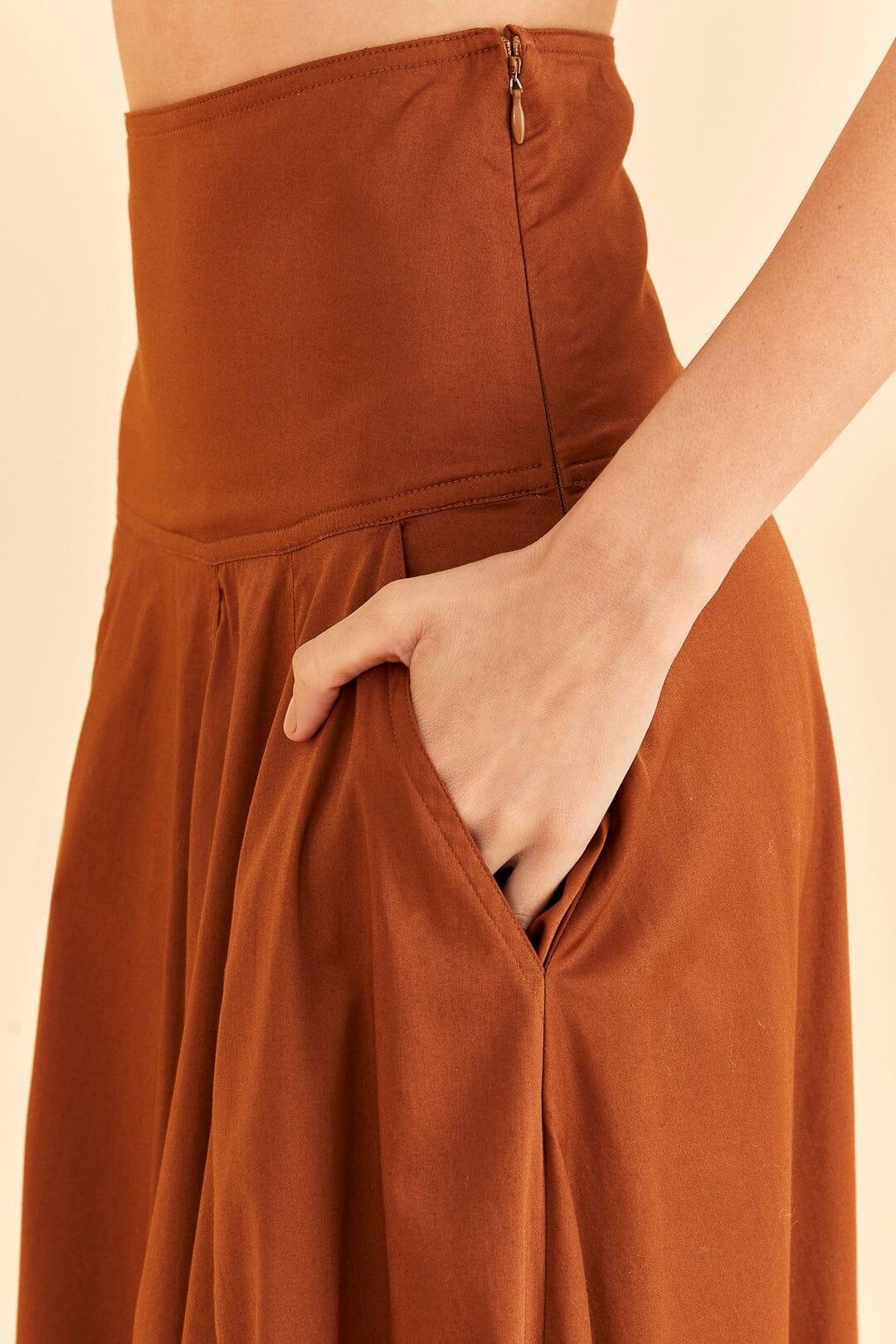 Caramel Ruffle Maxi Skirt Product Image