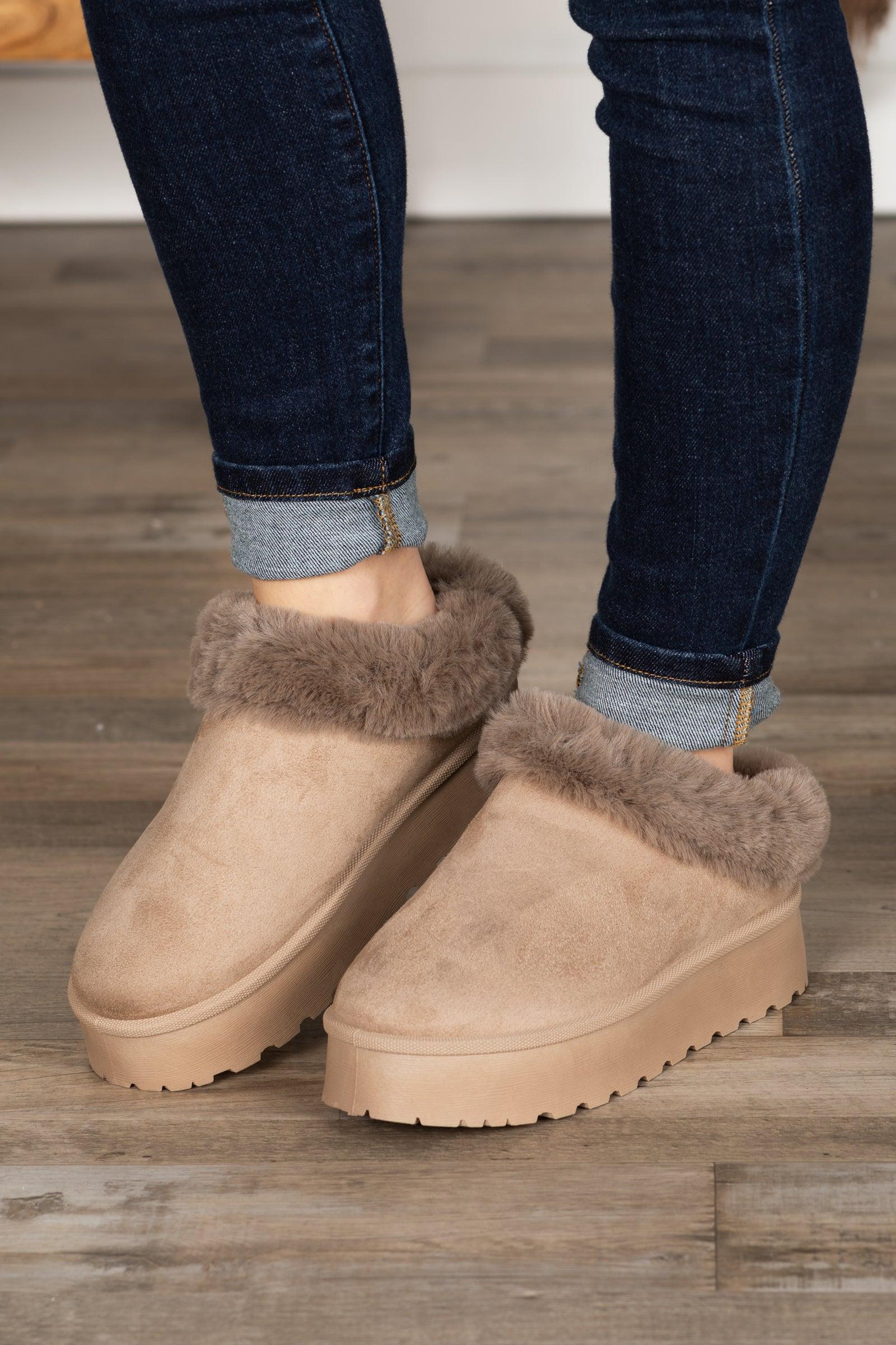 Faux Fur Lined Platform Slip On Shoes Product Image