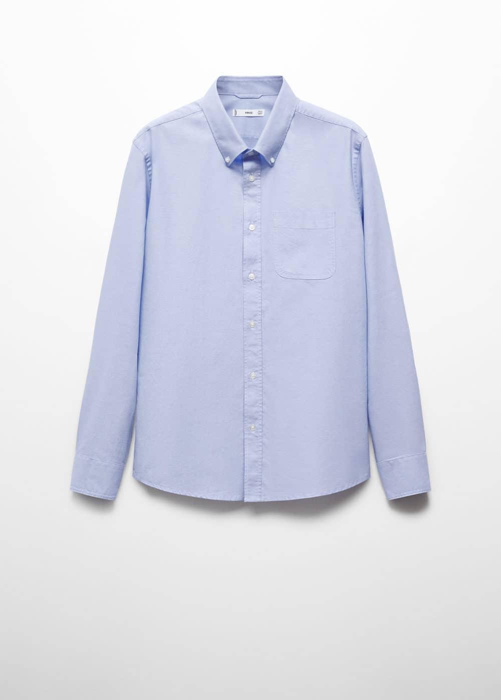 MANGO MAN - Regular fit Oxford cotton shirt sky blueMen Product Image