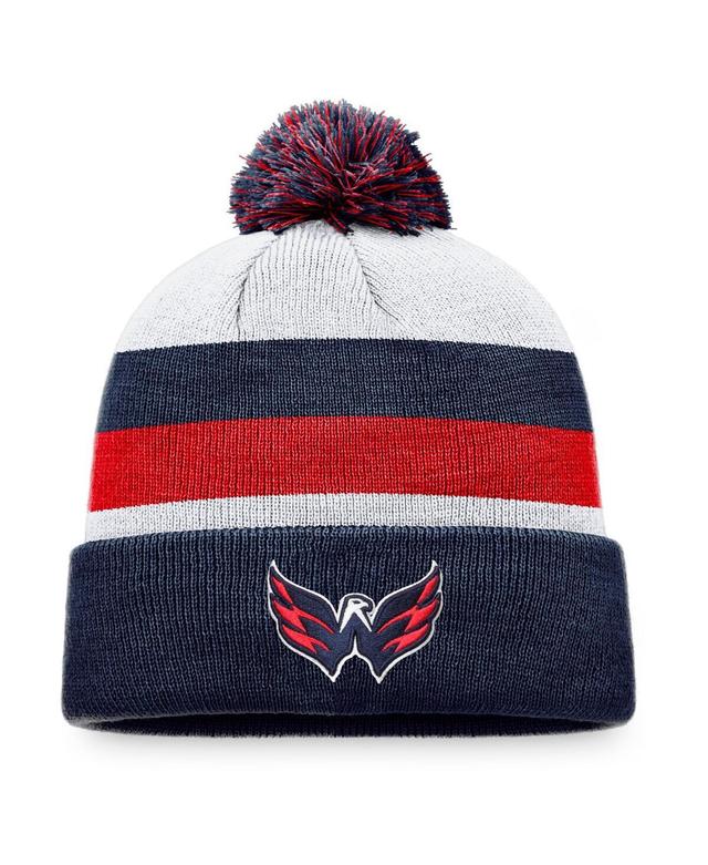 Mens Fanatics Navy Washington Capitals Fundamental Cuffed Knit Hat with Pom - Navy Product Image