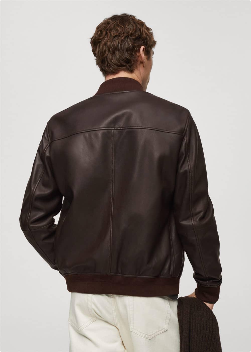 MANGO MAN - 100% nappa leather jacket chocolateMen Product Image