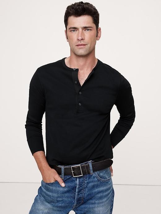 Cotton Henley T-Shirt Product Image