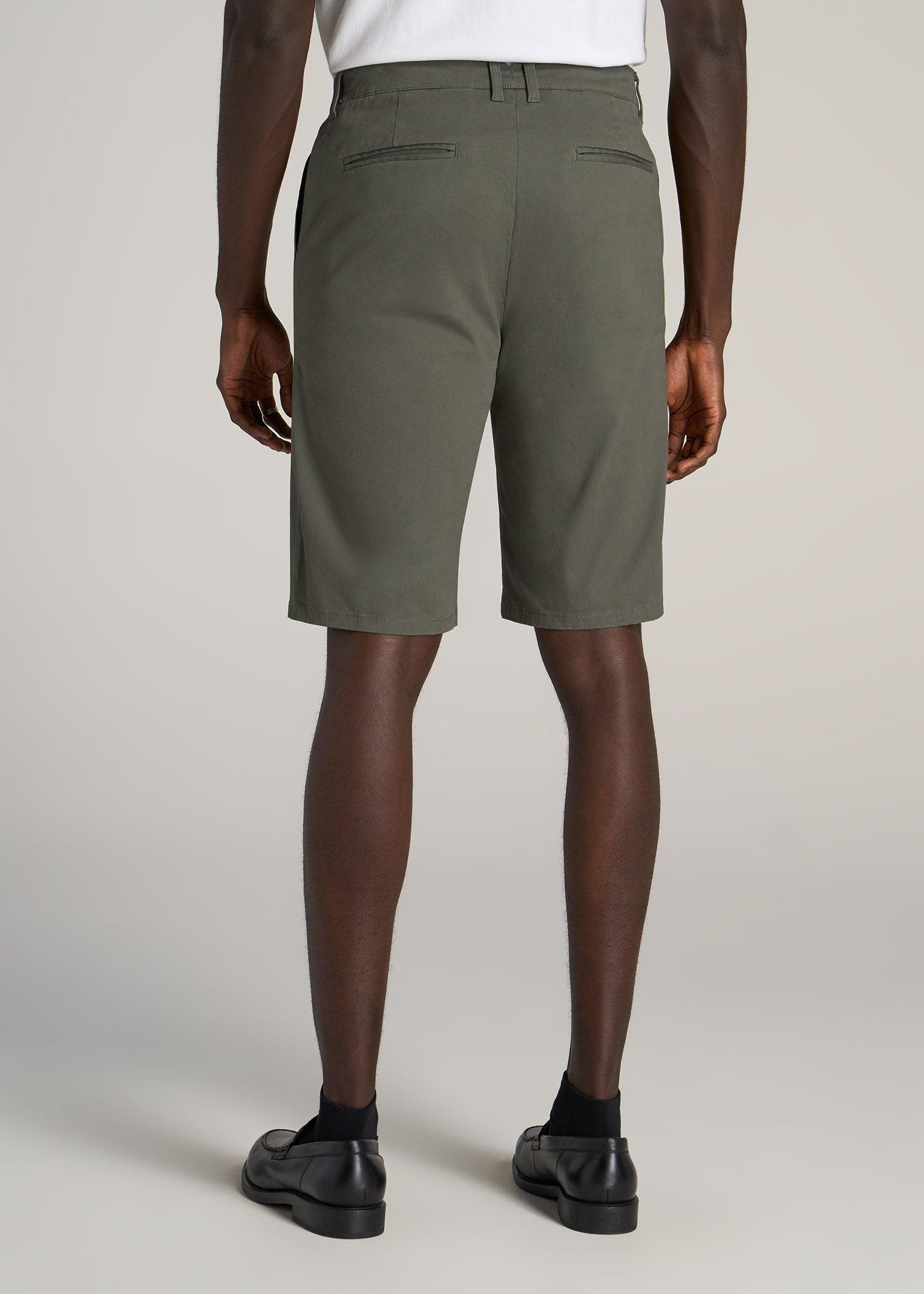 Chino Shorts for Tall Men in Spring Olive Male Product Image