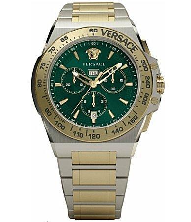 Versace Mens Swiss Chronograph Greca Extreme Two-Tone Stainless Steel Bracelet Watch 45mm Product Image