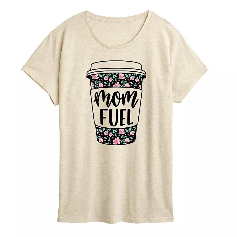 Womens Mom Fuel Floral Coffee Graphic Tee Product Image