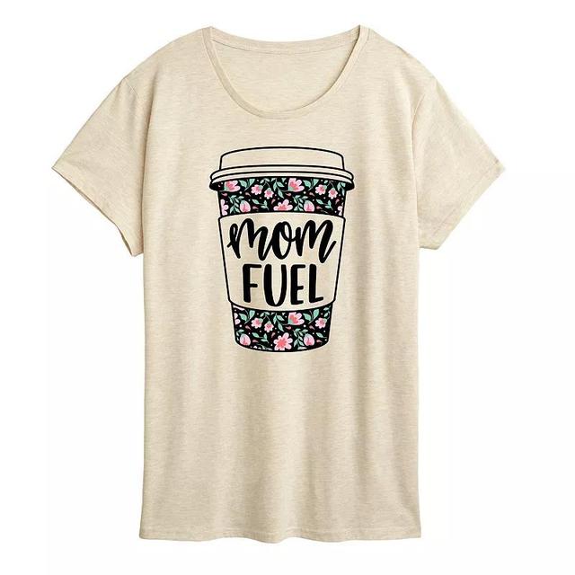 Womens Mom Fuel Floral Coffee Graphic Tee Product Image