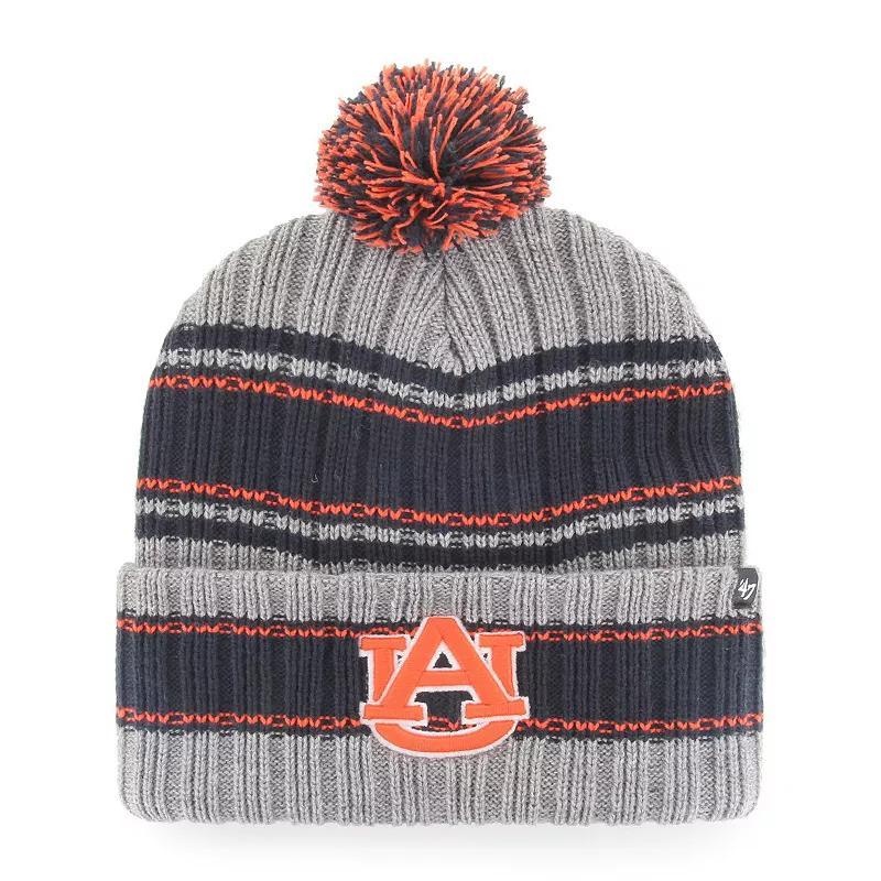 Mens 47 Gray Auburn Tigers Rexford Cuffed Knit Hat with Pom Product Image