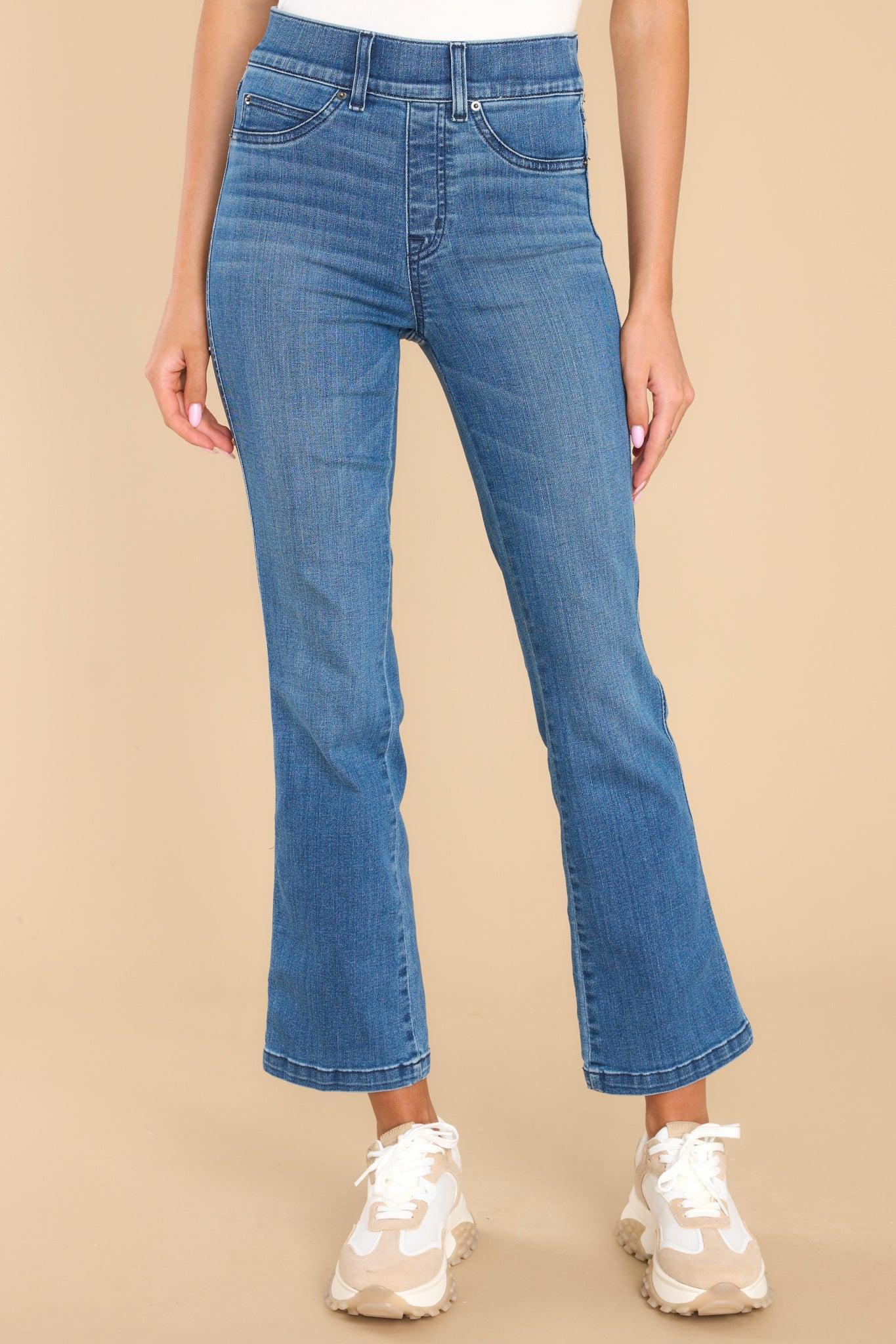 Spanx Vintage Indigo Cropped Kick Flare Jeans Blue Product Image