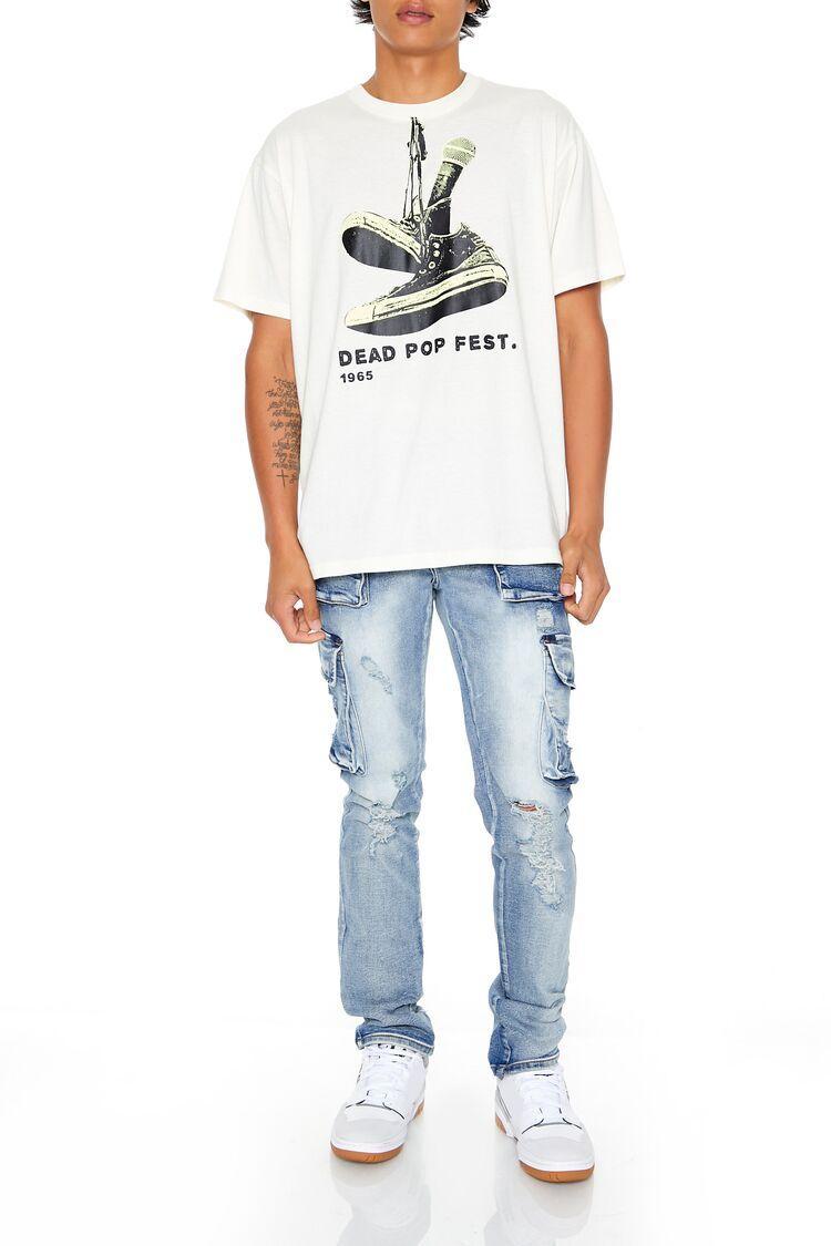 Distressed Slim-Fit Cargo Jeans | Forever 21 Product Image