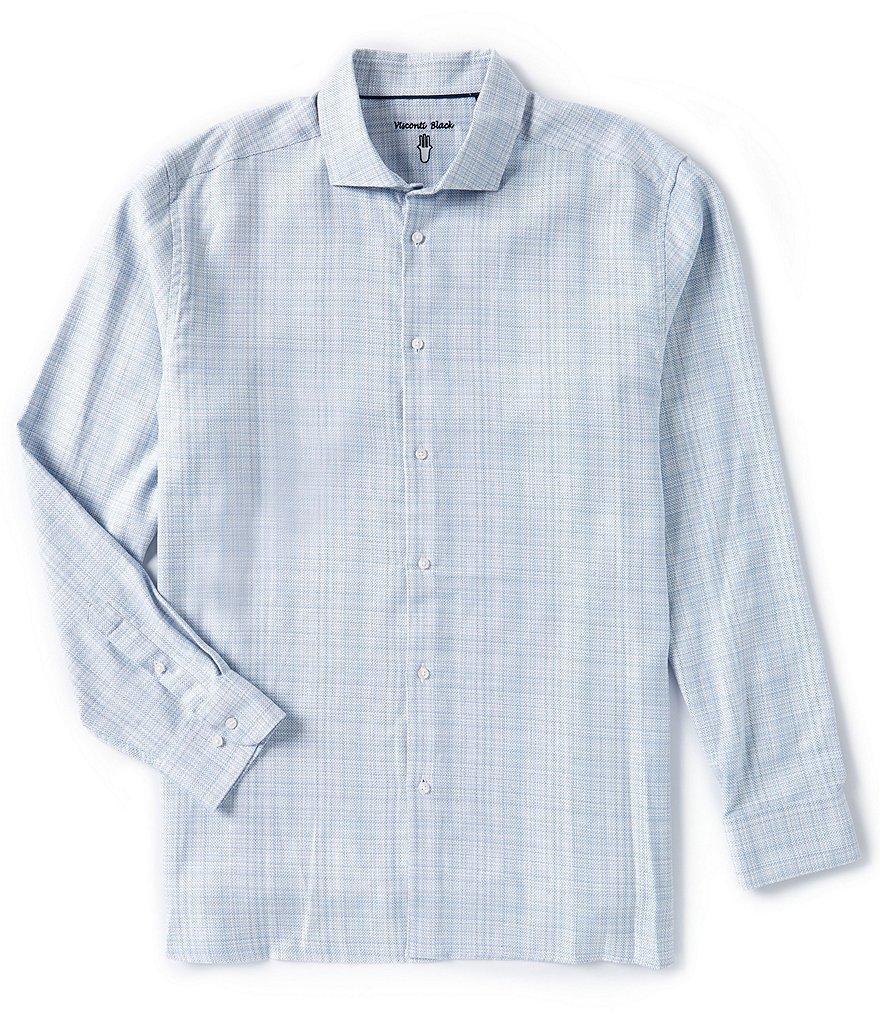 Visconti Big & Tall Tricolor-Basketweave Long Sleeve Woven Shirt Product Image