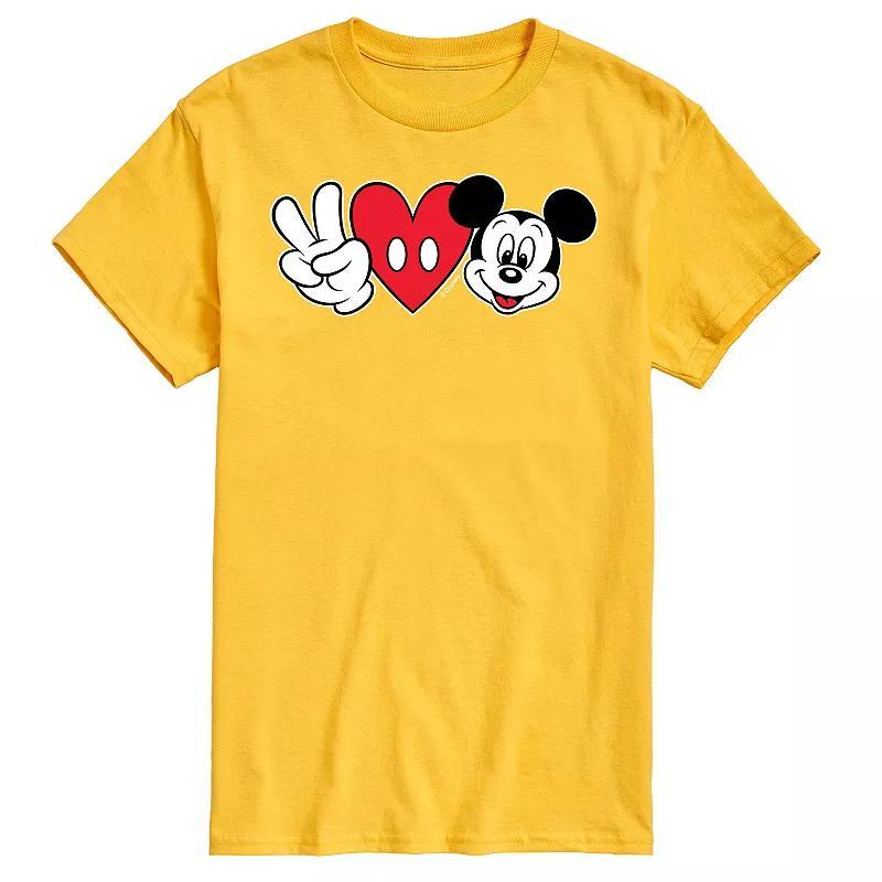 Disneys Mickey Mouse Mens Peace Love Mickey Graphic Tee Product Image