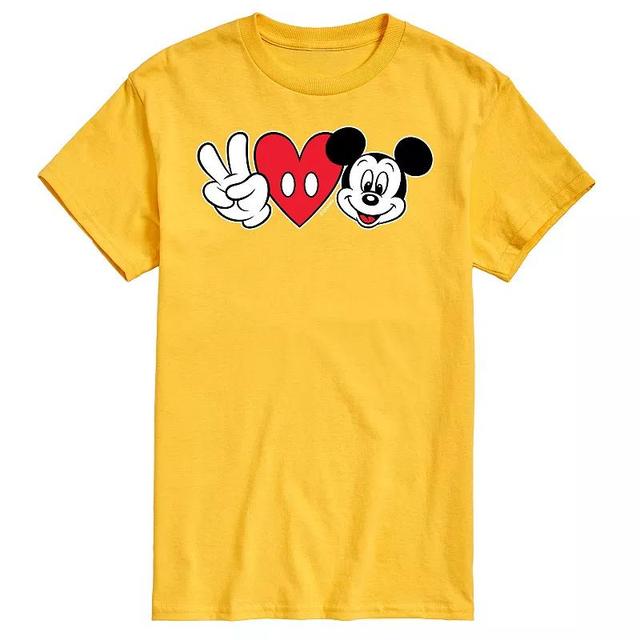 Disneys Mickey Mouse Mens Peace Love Mickey Graphic Tee Product Image