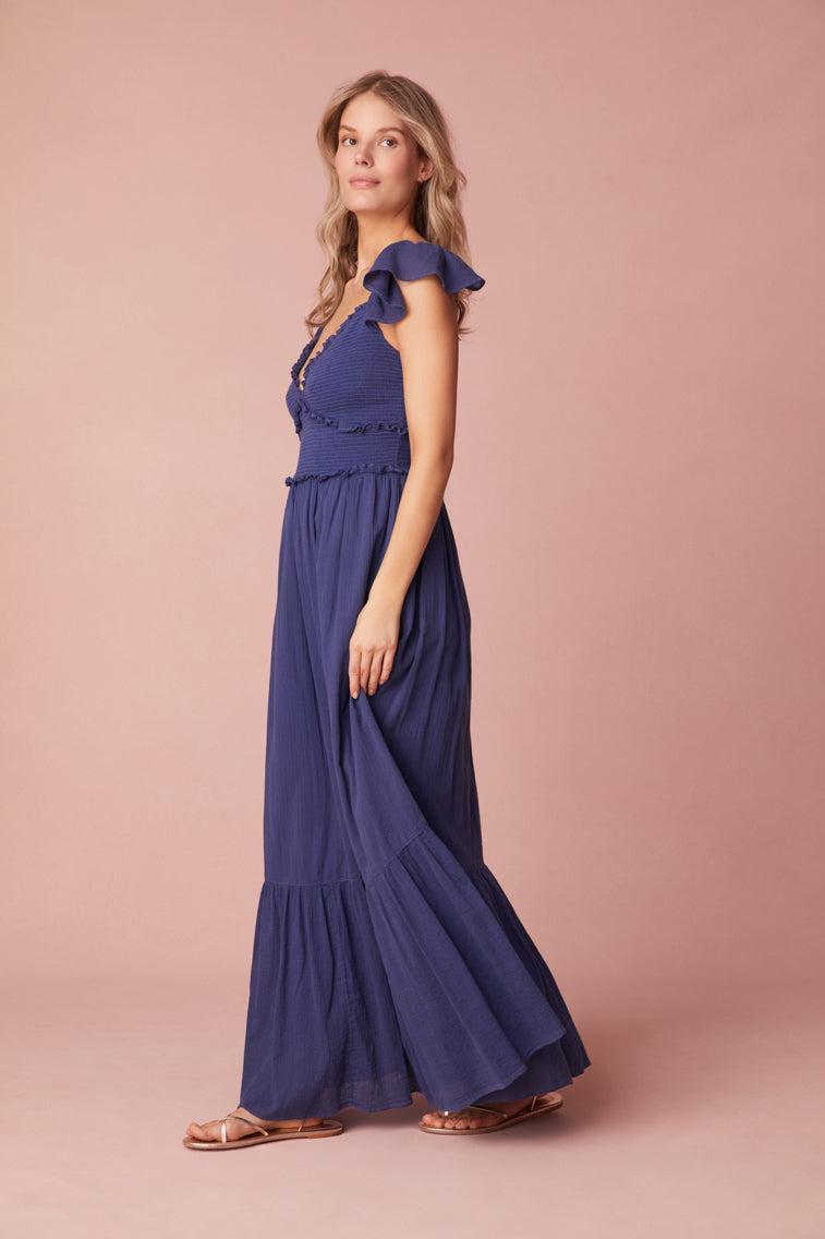 Katina Cotton Maxi Dress - STRAWBERRY MOON Product Image