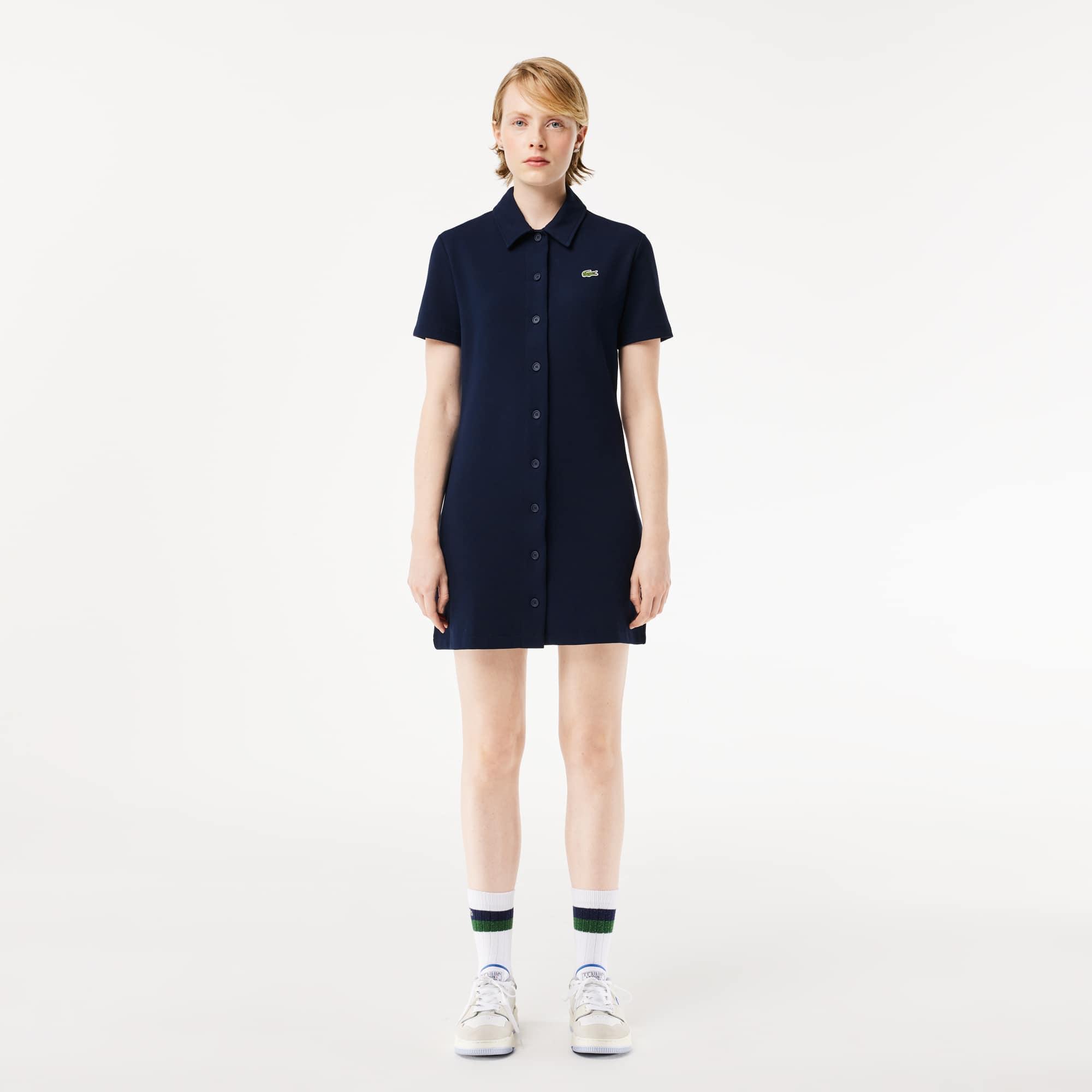 Women’s Lacoste Organic Cotton Buttoned Polo Dress Product Image