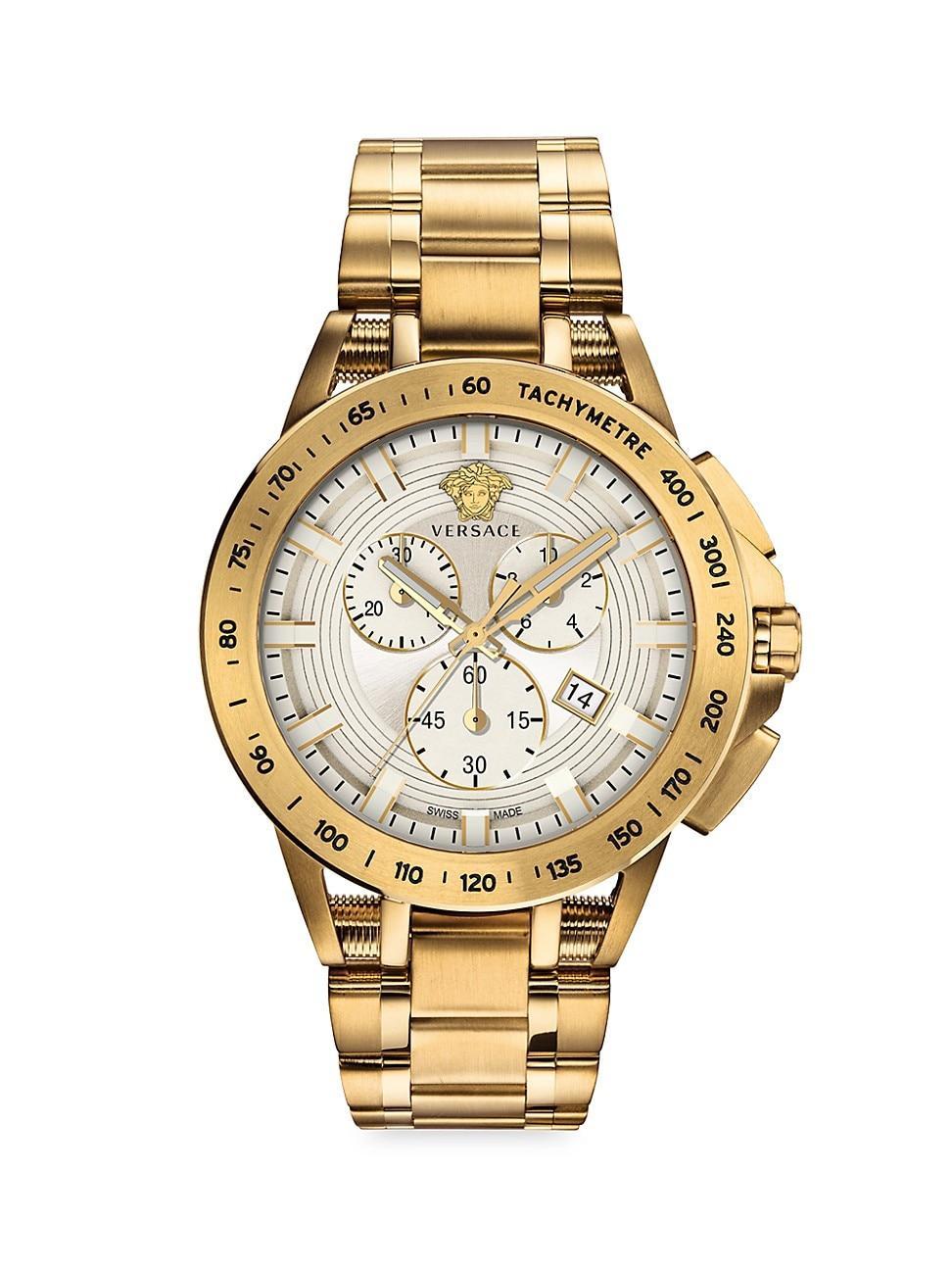 Mens Sport Tech IP Yellow Gold Chronograph Bracelet Watch Product Image