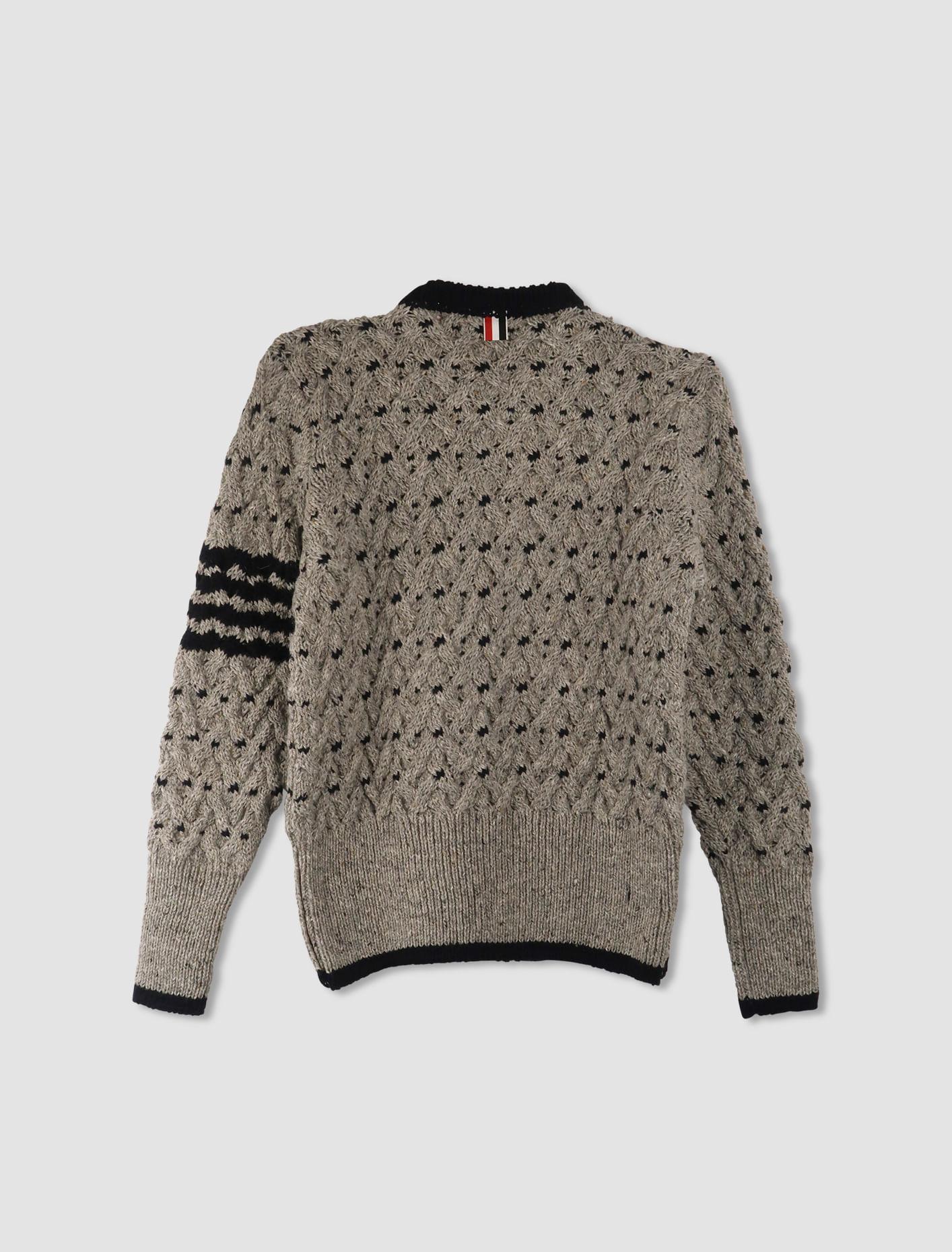 THOM BROWNE Crew Neck Pullover In Lt Grey Product Image